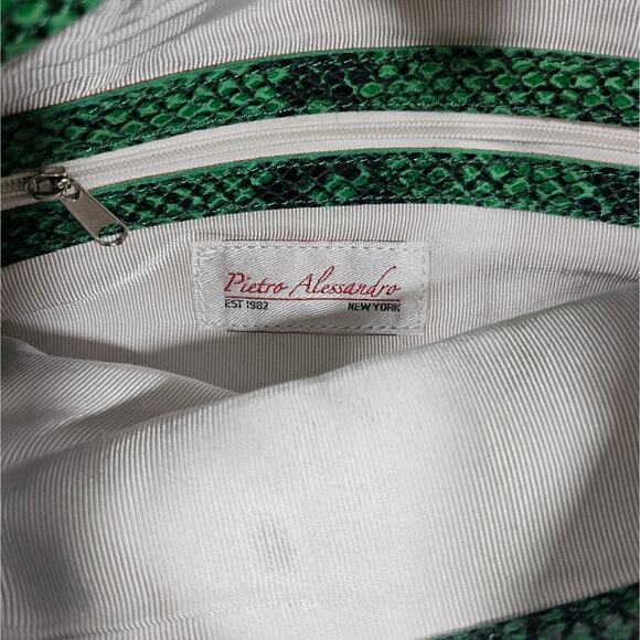 Pietro Alessandro Green Reptile Fold Over Bag - Picture 13 of 13